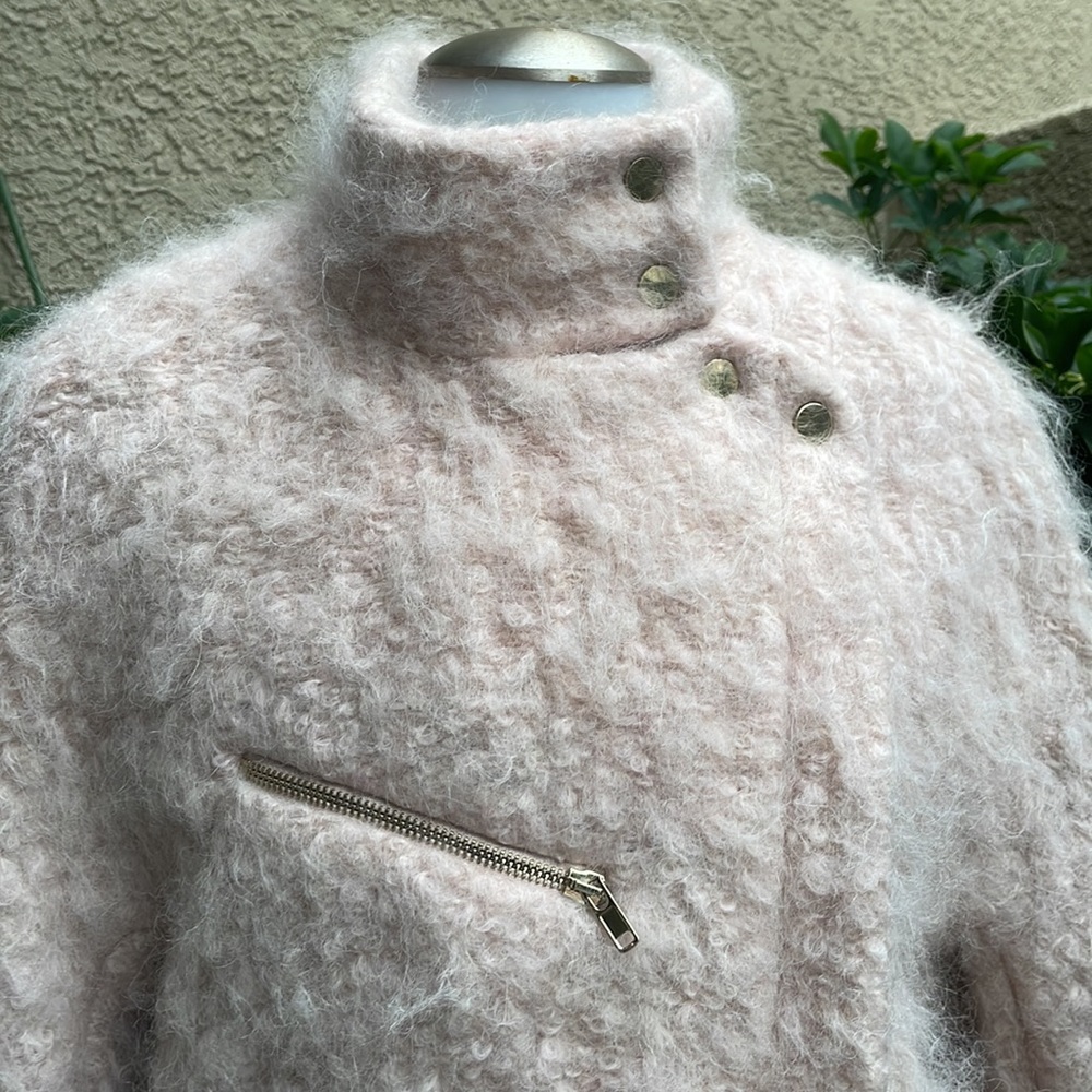 Dusty pink Zara wool/ mohair blend knitted jacket - Picture 8 of 16